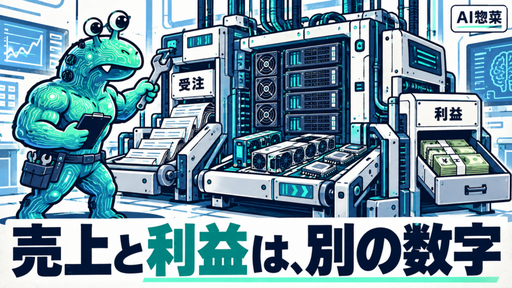 AIサーバーの売上と利益と現金を分けて確認するAI惣菜