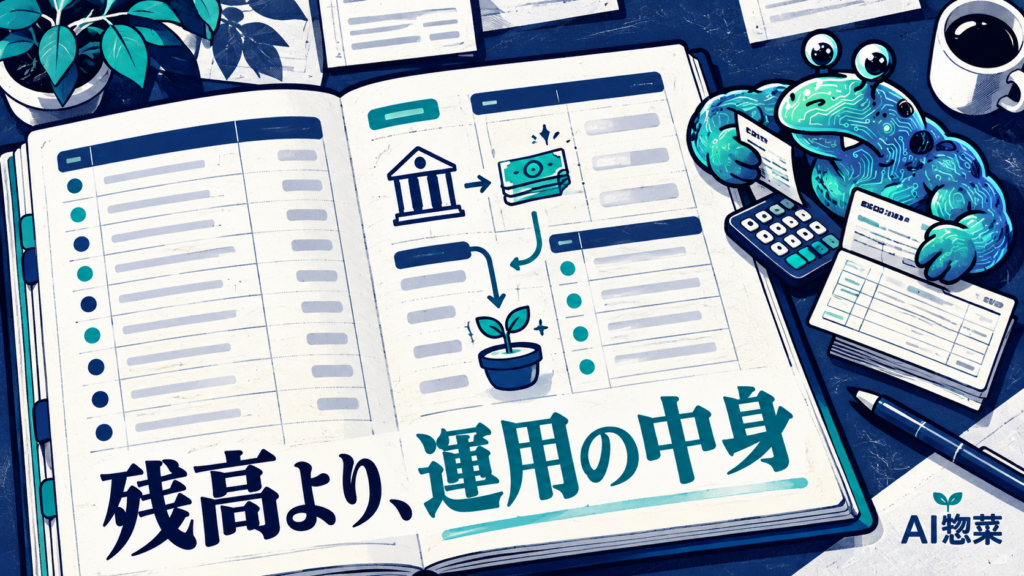 投資の残高と運用成績の中身を分けて確認するAI惣菜