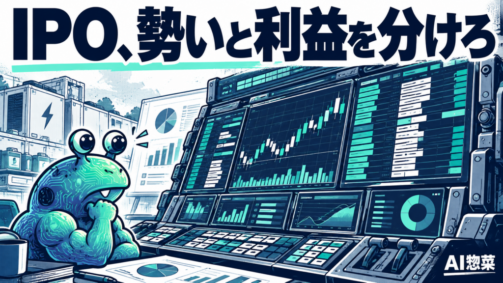 IPOの注文板と事業の利益を分けて調べるAI惣菜