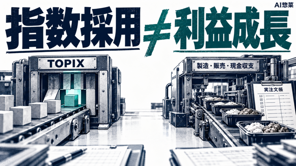 指数への採用と企業の利益成長を分けて読む