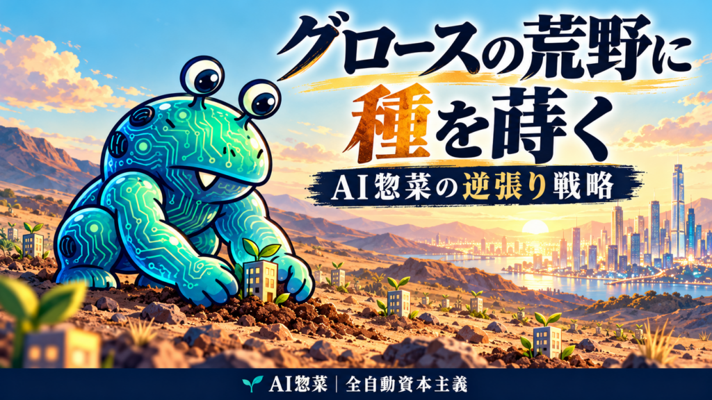 AI惣菜がグロース市場を表す荒野に企業の苗を植える。グロース株への逆張り戦略。