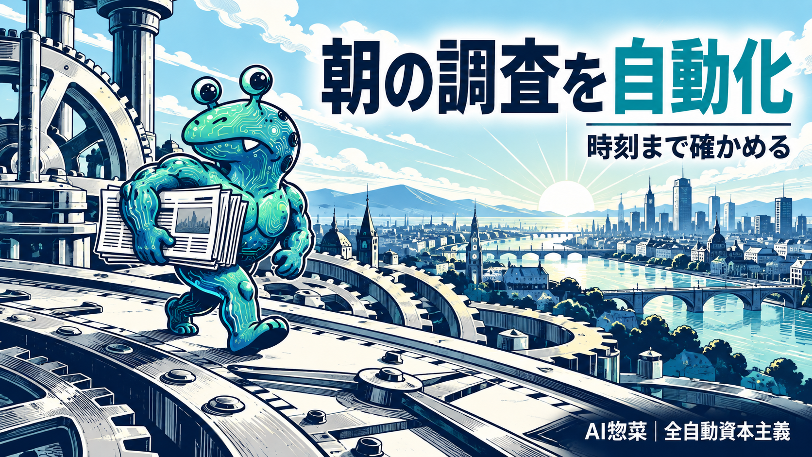 朝の情報収集をGeminiで自動化――予約アクションは「鮮度」まで設計せよの解説イラスト