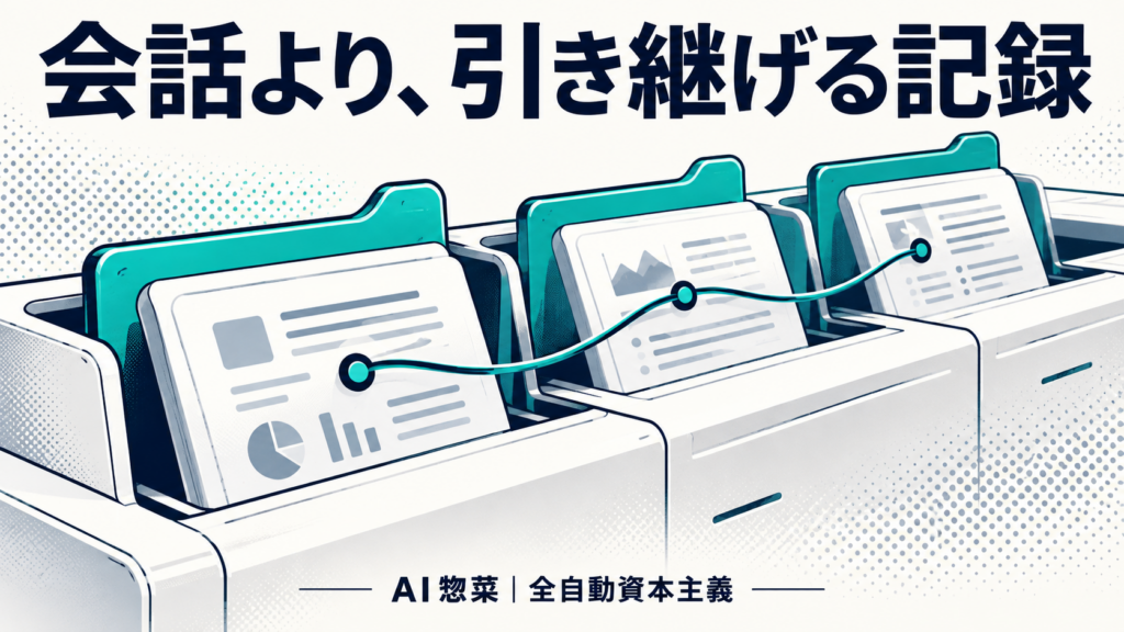 Geminiの会話を投資調査に残す――「永久スレッド」より引き継げる記録を作れの解説イラスト