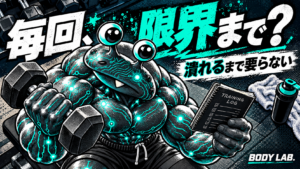 BLACK AI惣菜がダンベルとトレーニング記録を確認。毎回、限界まで？潰れるまで要らない。