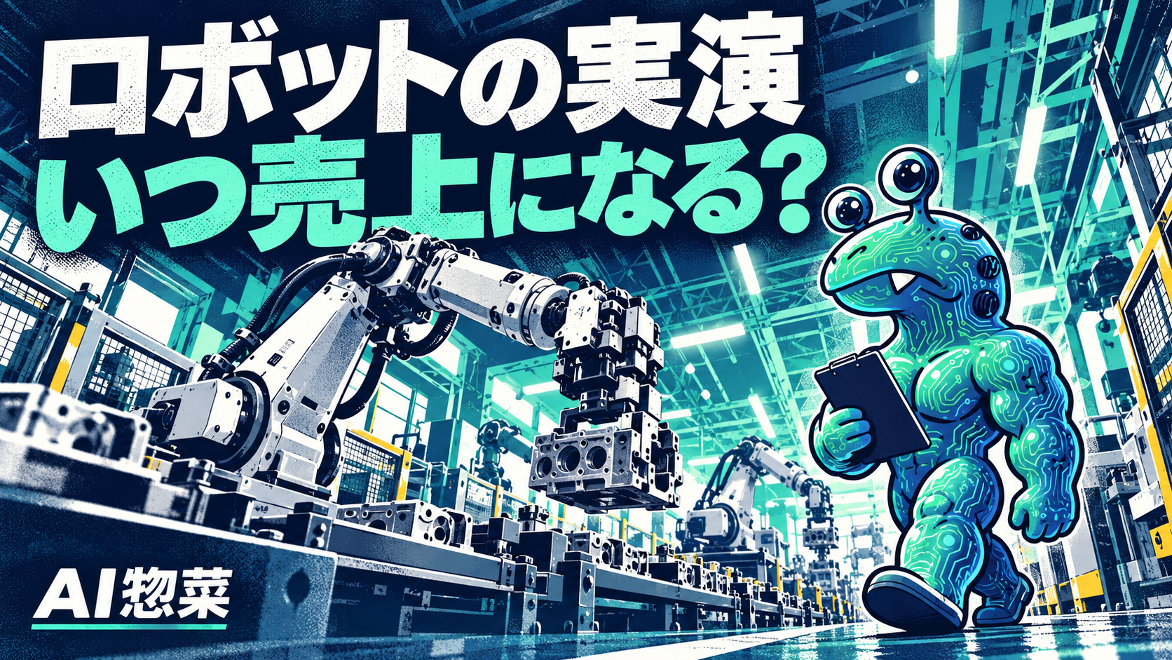 工場の産業用ロボットと受注のつながりを調べるAI惣菜