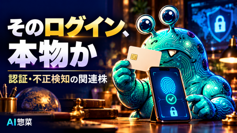 ICチップ付きカードと認証画面を持つAI惣菜。そのログイン、本物か。認証・不正検知の関連株。